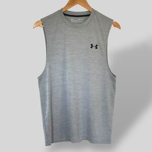 Under Armour Mens Tank Top Sleeveless Gray HeatGear Loose Fit Size Small